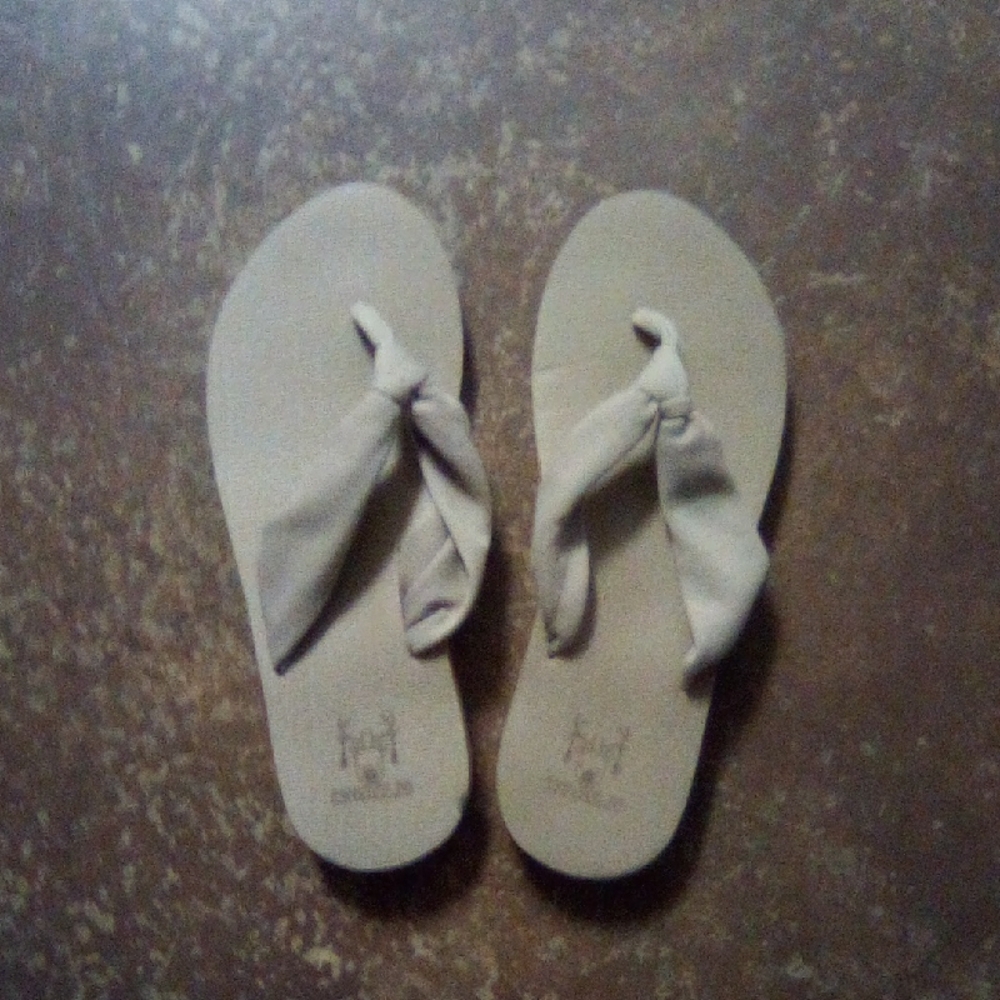 Khaki Flip Flops with Knot Detail